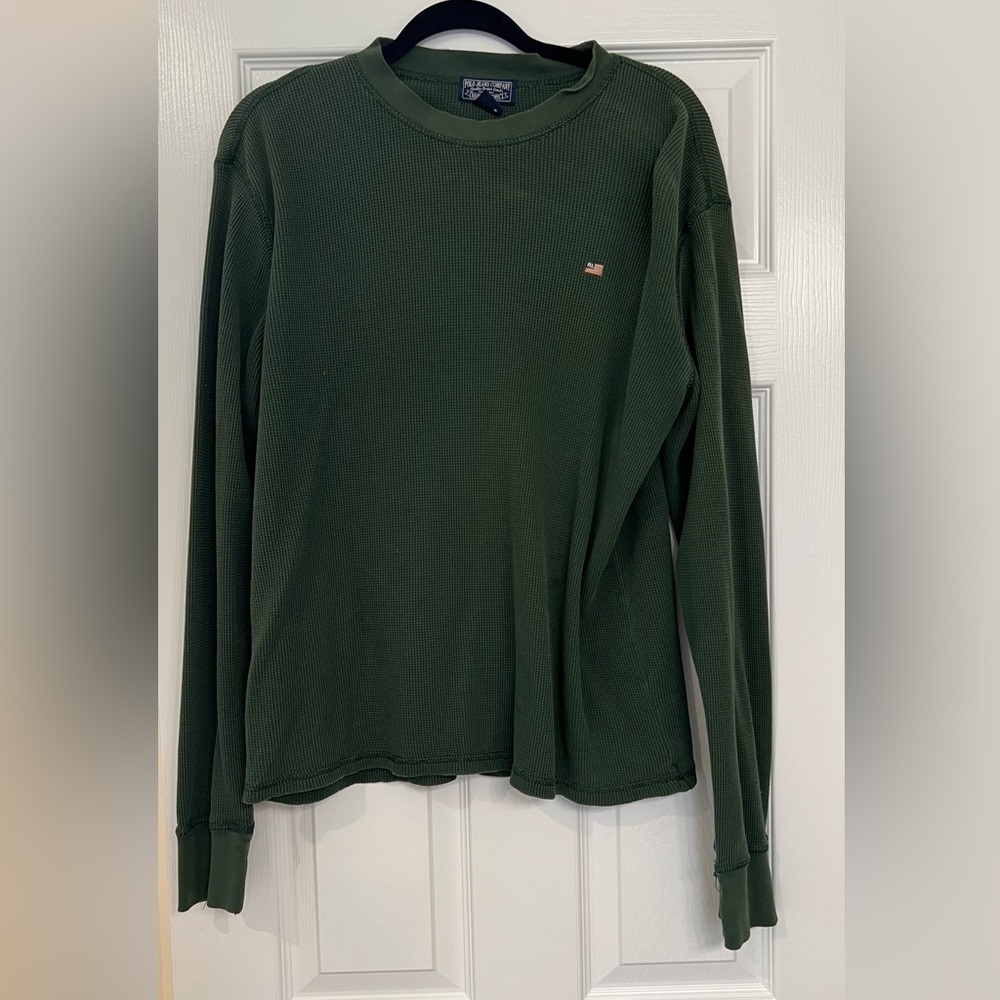 Vintage- Men’s Green Ralph Lauren Long Sleeve Waffled Shirt